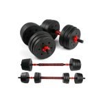 Kit De Mancuernas Termoforradas  20Kg SC-80015-20 + Muñequeras De Compresión Focus