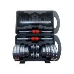 Kit De Mancuernas Cromadas 20Kg SC-80054 + Muñequeras De Compresión Focus - Imagen 3