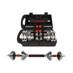Kit De Mancuernas Cromadas 20Kg SC-80054 + Muñequeras De Compresión Focus - Imagen 4
