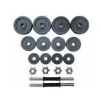 Kit De Mancuernas 20 Kilos Negras SC-80059 + Obsequio - Imagen 2