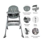 Silla Comedor Para Bebé Vancouver Gray AK2038GY BebeSit - Imagen 5
