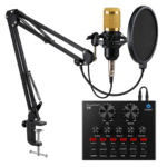 Micrófono Condensador + Tarjeta De Sonido V8 BM800 Huge
