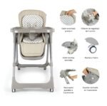 Silla Comedor 2En1 Mecedora Eléctrica Switch Gray Bebesit - Imagen 5