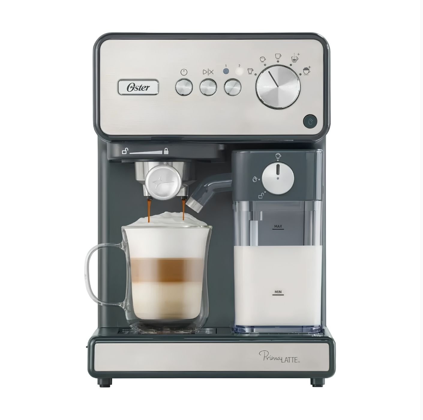 1 Cafetera Automática De Espresso PrimaLatte Oster BVSTEM6604SS - Imagen 1