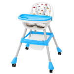 Silla Comedor Para Bebé 4 En 1 Multifuncional Azul BBL