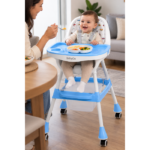 Silla Comedor Para Bebé 4 En 1 Multifuncional Azul BBL - Imagen 6