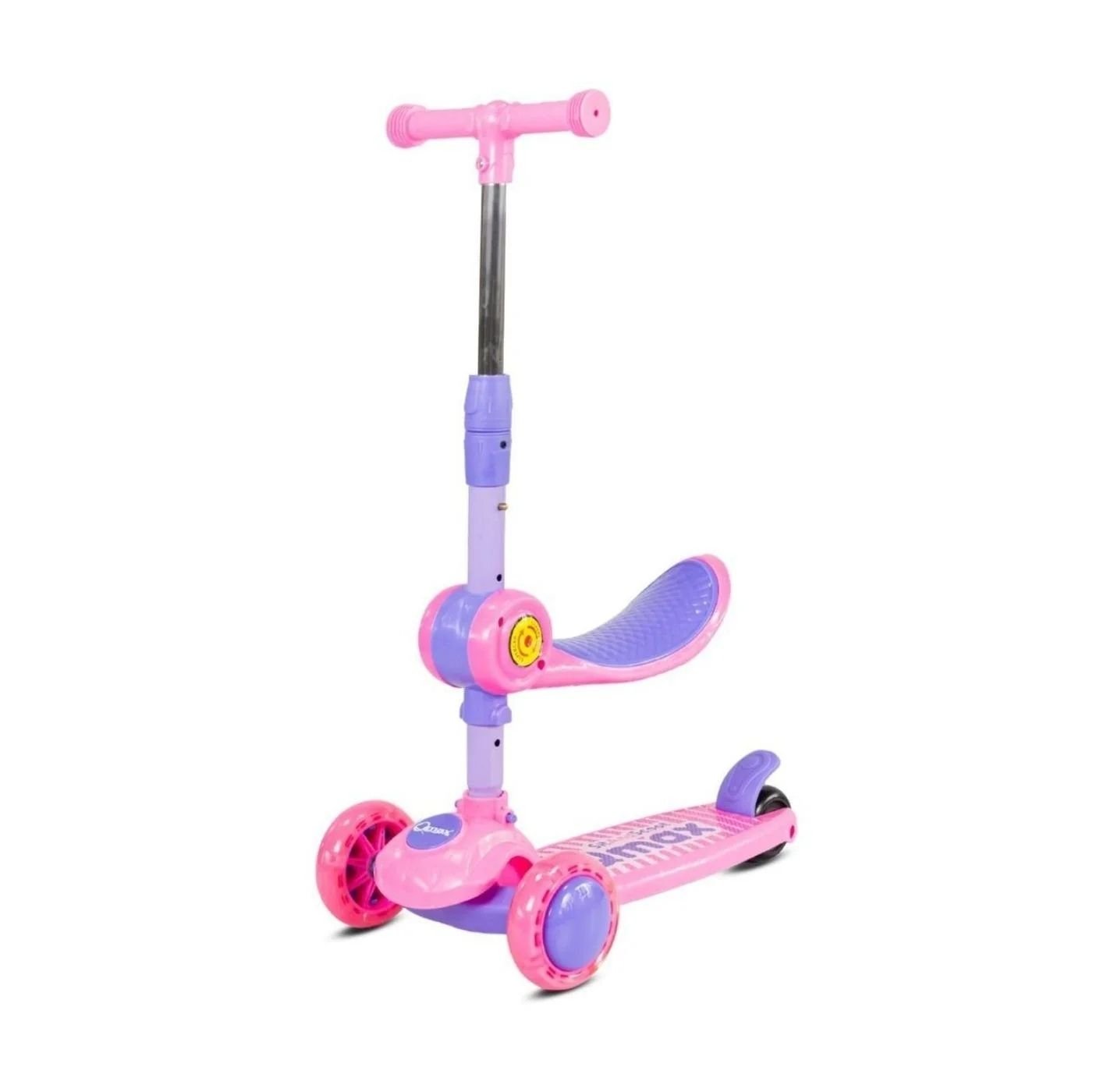 1 Tri Scooter Monopatin 2En1 Sit And Scoot Pink Qmax Redicol - Imagen 1