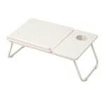 Mesa Plegable, Graduable – Con Portavasos AE0036 Blanco TM - Imagen 2