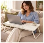 Mesa Plegable, Graduable – Con Portavasos AE0036 Blanco TM - Imagen 4