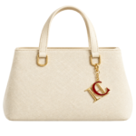 Bolso De Mano Elegante CH Beige BluM - Imagen 2