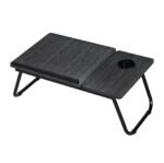 Mesa Plegable, Graduable – Con Portavasos AE0036 Negro TM - Imagen 2
