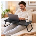 Mesa Plegable, Graduable – Con Portavasos AE0036 Negro TM - Imagen 4
